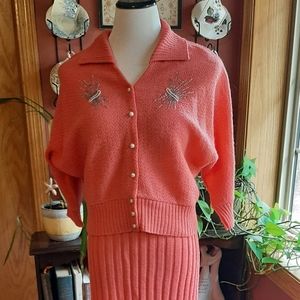 1950s Coral Knit Set